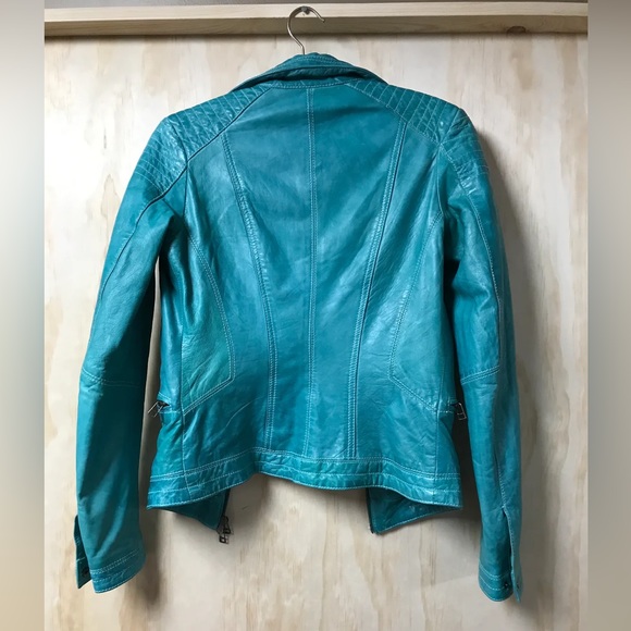 Real leather jacket in beautiful colour size xs - Picture 3 of 3